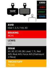 Brzdové destičky Galfer FD427 - Avid, Sram, Braking, Lewis, Trickstuff
