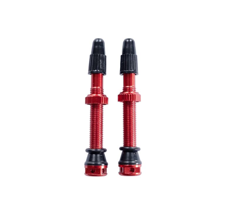 Bezdušový ventilek s plastovou čepičkou 44mm - Barva: Červená
