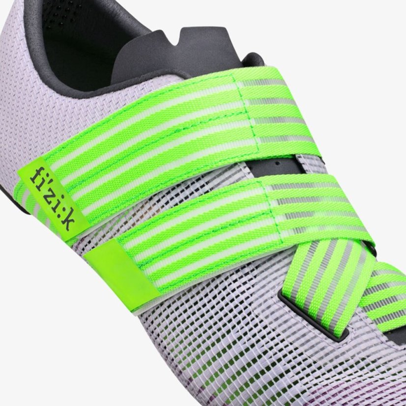 Silniční tretry Fizik Vento Powerstrap Aeroweave Light Violet/Neon Green