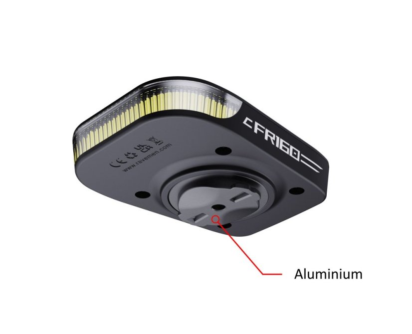 Přední světlo Ravemen FR160 s hliníkovým adaptérem